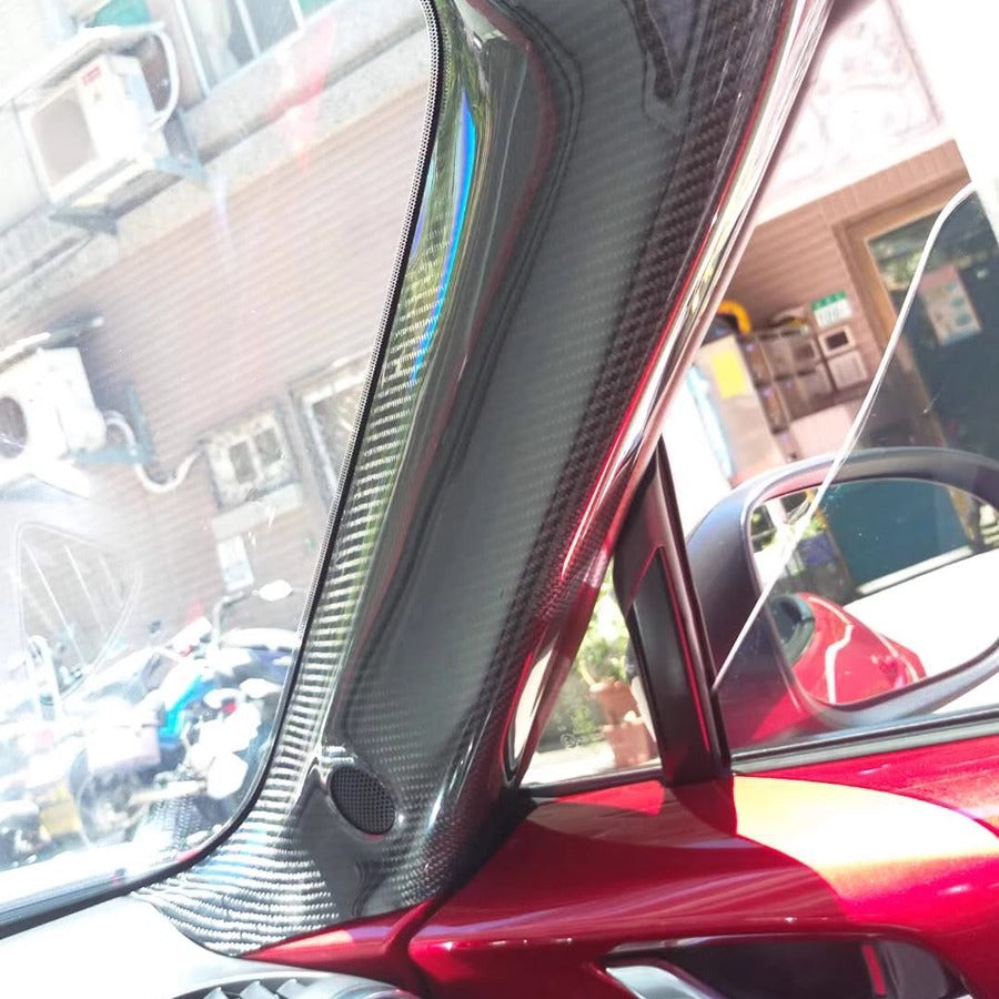 Carbon Fiber A-Pillar Trim Covers for Mazda Miata MX-5 ND | Interior Styling Upgrade - JDM Tamashii
