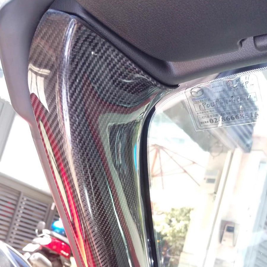 Carbon Fiber A-Pillar Trim Covers for Mazda Miata MX-5 ND | Interior Styling Upgrade - JDM Tamashii