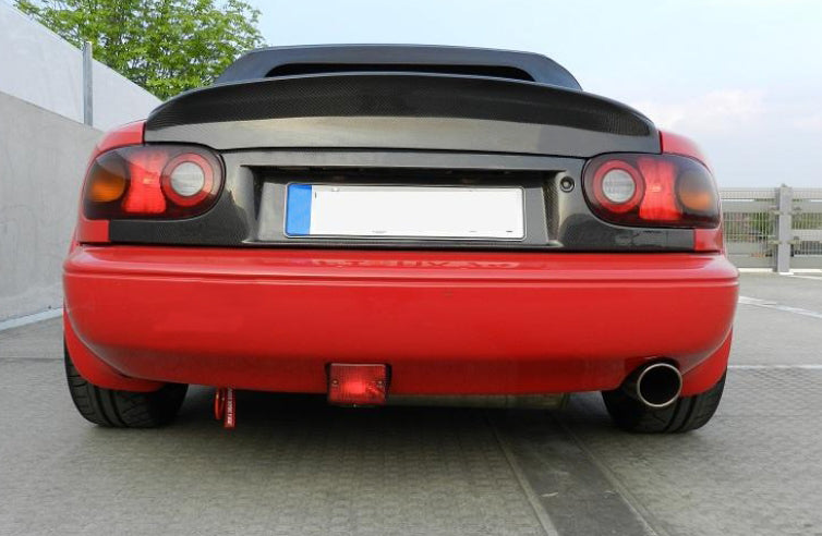 Carbon Fiber Rear Tail Light Panel & License Plate Trim – Fits Mazda Miata MX-5 NA (MK1) - JDM Tamashii