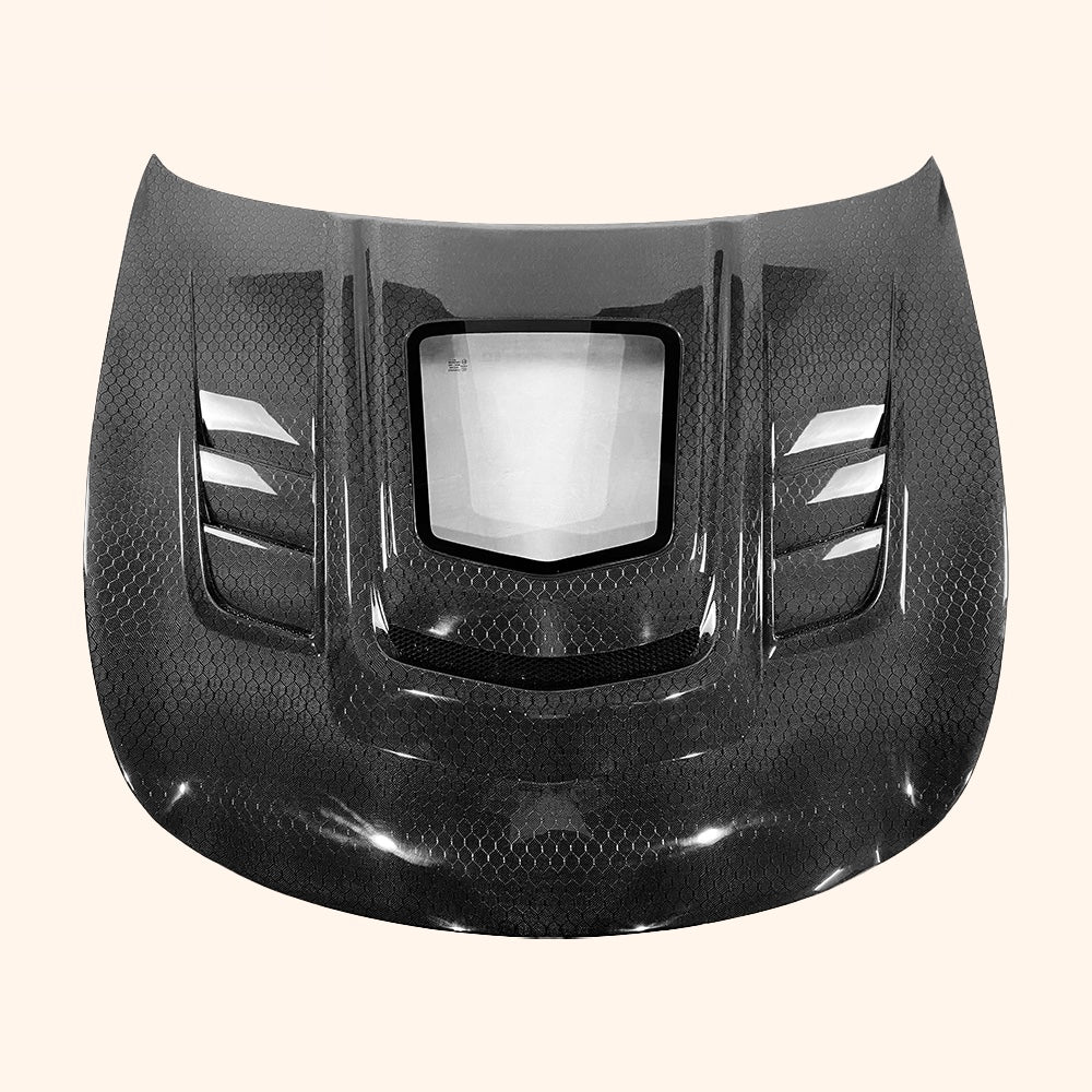 KZ Style Vented Carbon Fiber Hood with Transparent Intake – Fits 2008–2013 Infiniti G37 Coupe
