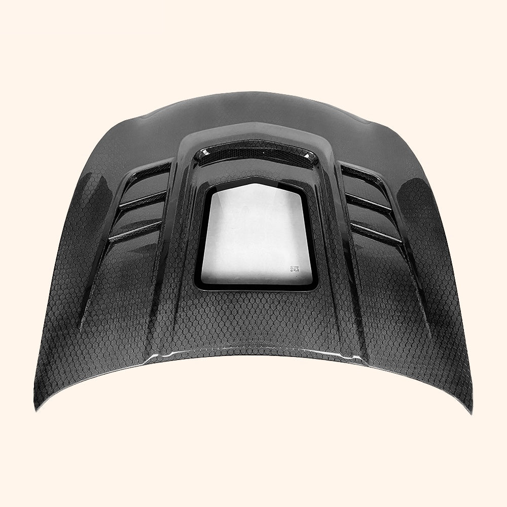 KZ Style Vented Carbon Fiber Hood with Transparent Intake – Fits 2008–2013 Infiniti G37 Coupe