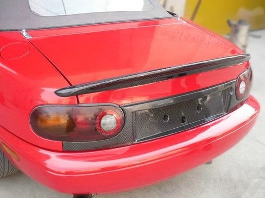 Carbon Fiber Rear Tail Light Panel & License Plate Trim – Fits Mazda Miata MX-5 NA (MK1) - JDM Tamashii